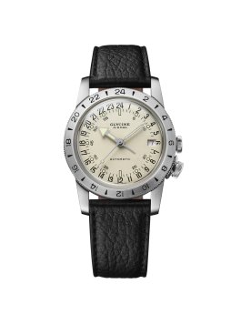 Glycine Airman No.1 GMT 36 - Orologio Automatico Da Uomo, Cassa In Acciaio 36mm, Quadrante Nero, Vetro Zaffiro, Funzione GMT, 2 Anni Di Garanzia